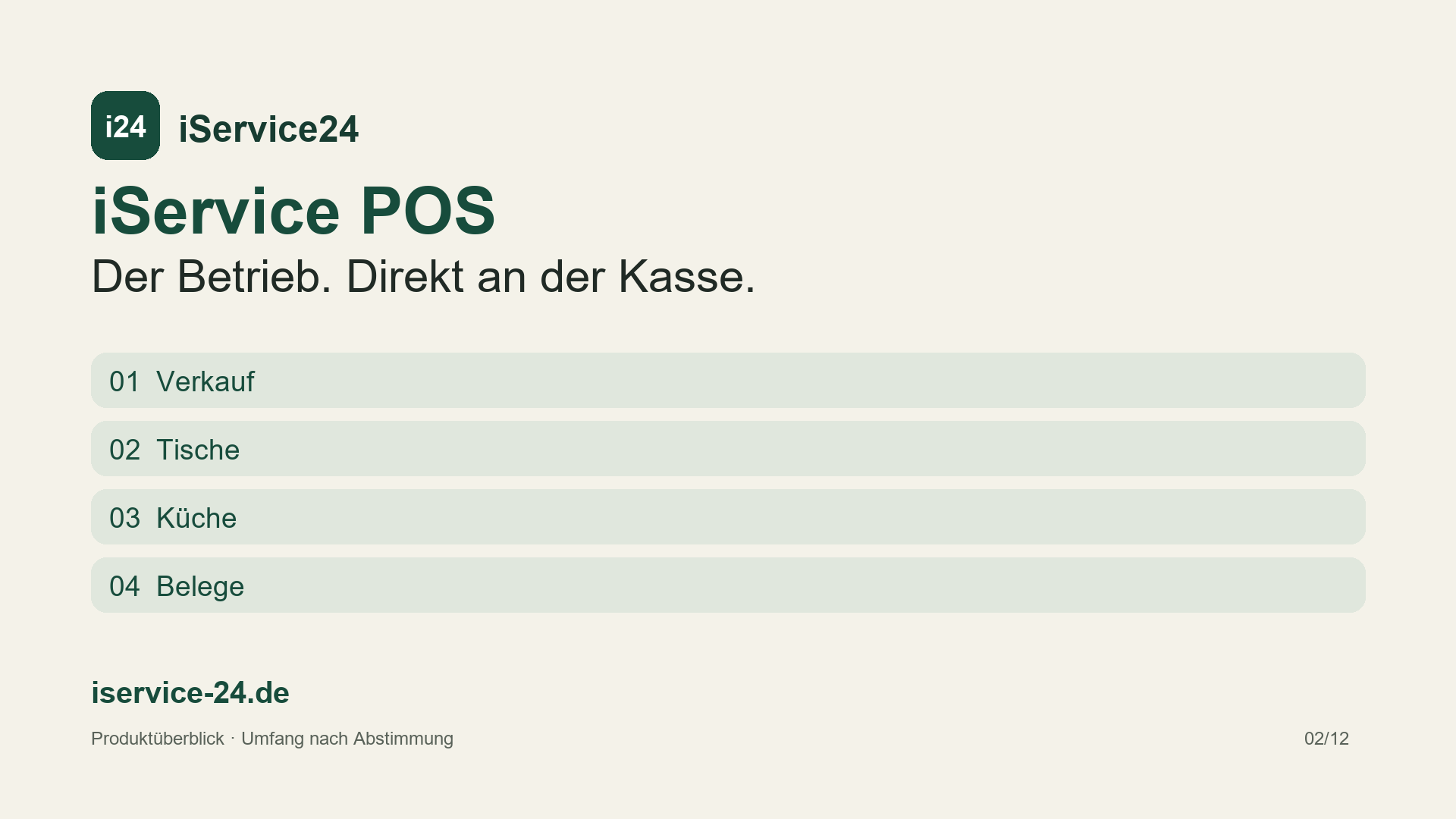 Produktüberblick POS